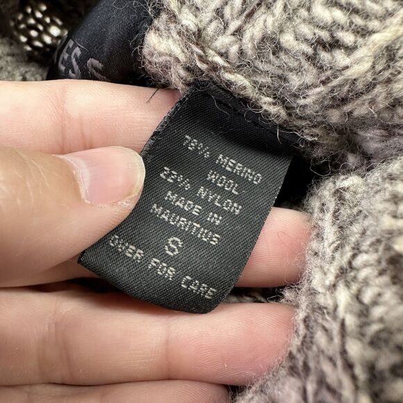 Express Y2K Merino Wool Turtleneck Sweater Dress Brown Marled Knit Size S - Picture 5 of 7